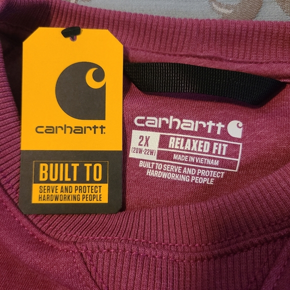 Carhartt Relaxed Fit Midweight Graphic Sweatshirt Beet Red Heather Women's 2X - Picture 5 of 8